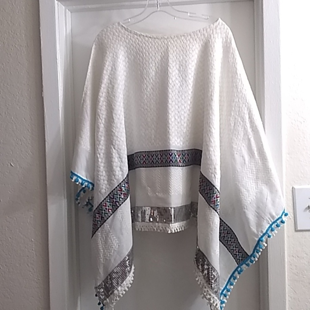Vintage White Sleeveless Sequin Top, All Sizes